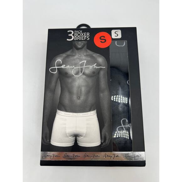 Sean John Men's 3-Pack Performance Boxer Briefs Black Size S - Picture 1 of 12